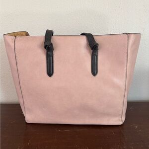 Pink Leather Neiman Marcus Laptop Tote Bag